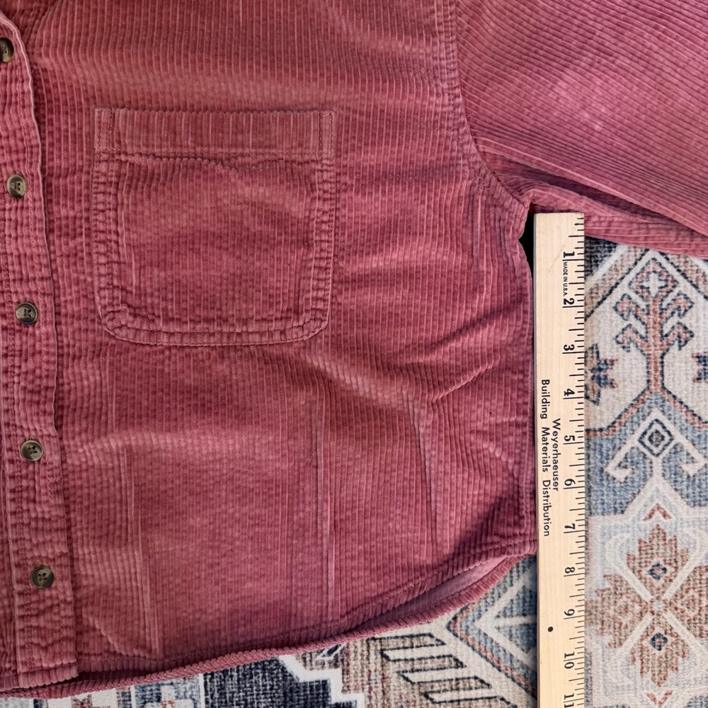 American Eagle Corduroy Button-Up Cropped 100% Cotton Jacket Women’s Size XS - Picture 10 of 12
